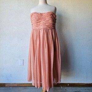 See by Chloe Blush Pink Rose Ruched Bodice Silk Chiffon Party Cocktail Dress 12